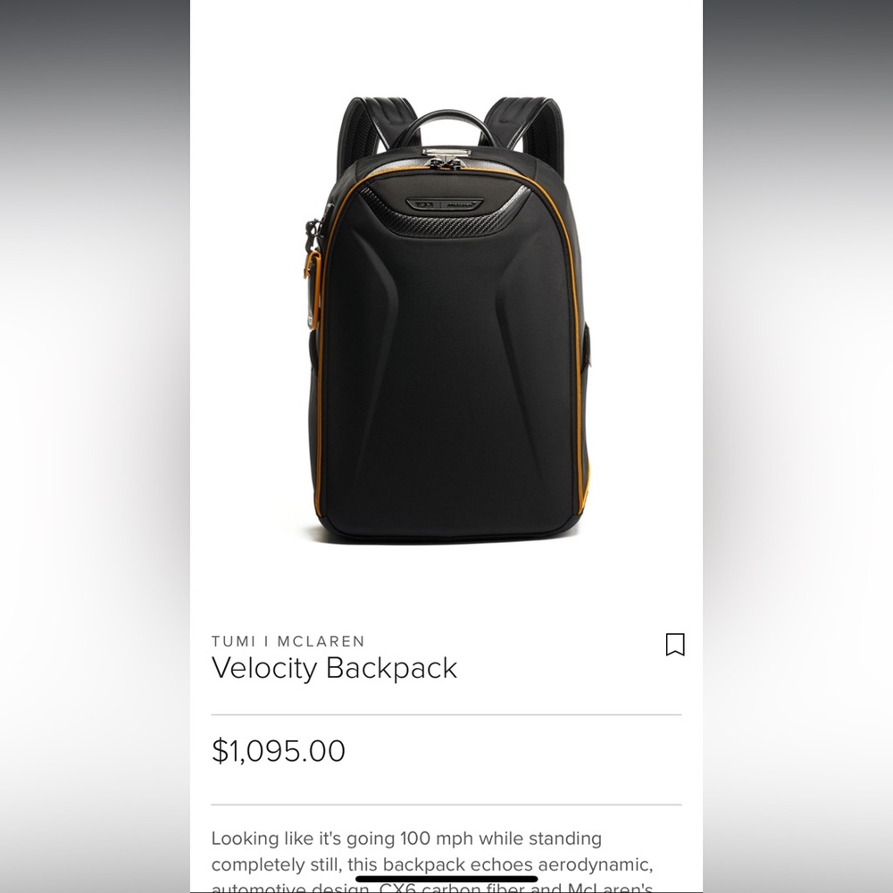 TUMI MCLAREN Velocity Backpack